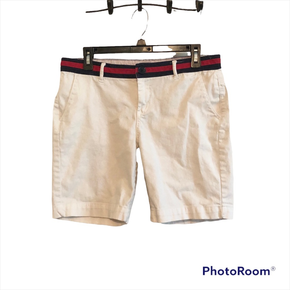 US Polo Assn Preppy White Bermuda Shorts Size 9/10
